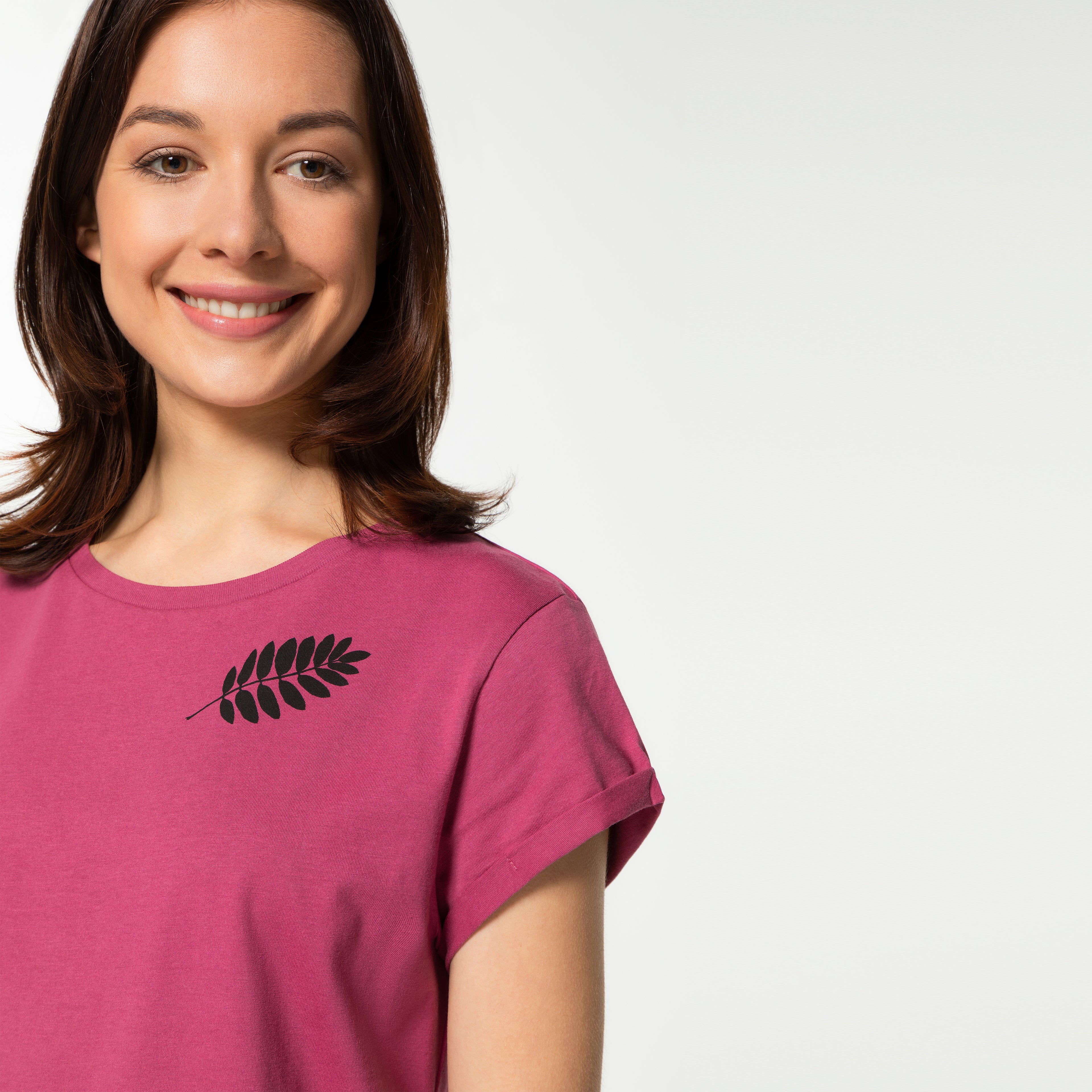 T-Shirt, bedruckt, "Vogelbeerblätter"