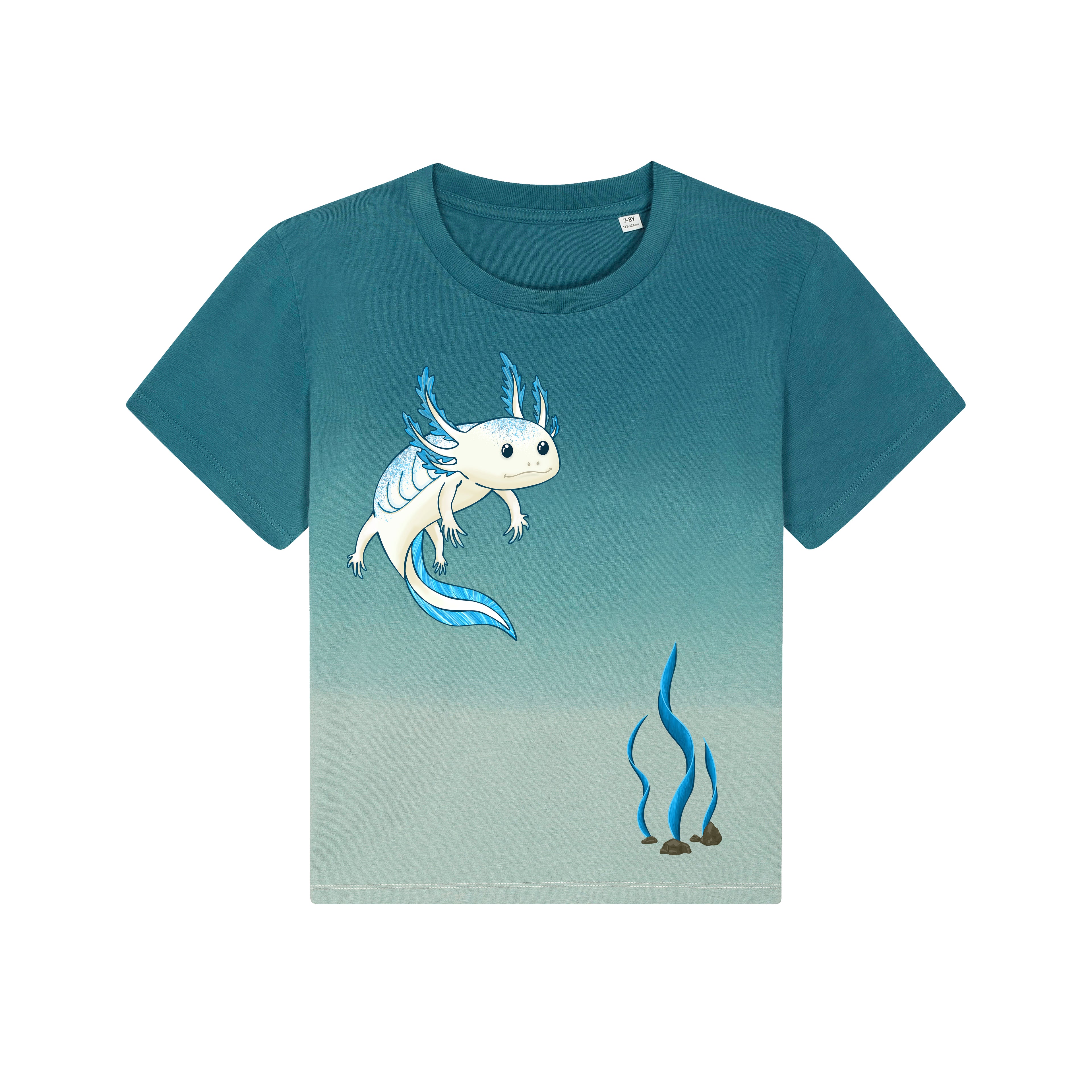 Kinder-T-Shirt "Axolotl", bedrucktes T-Shirt, Biobaumwolle, Tiere