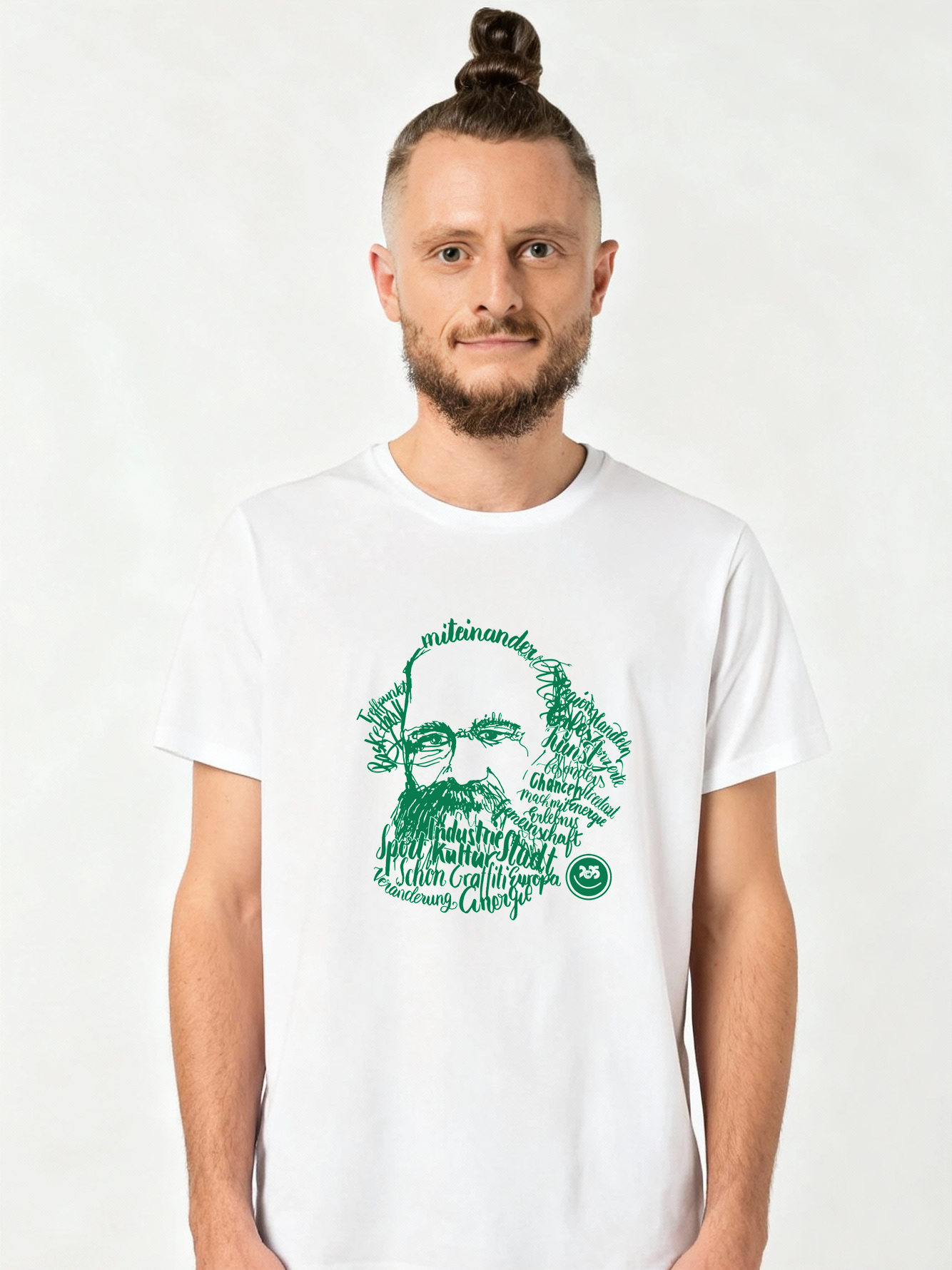 T-Shirt bedruckt, "Kaligrafie-Marx"