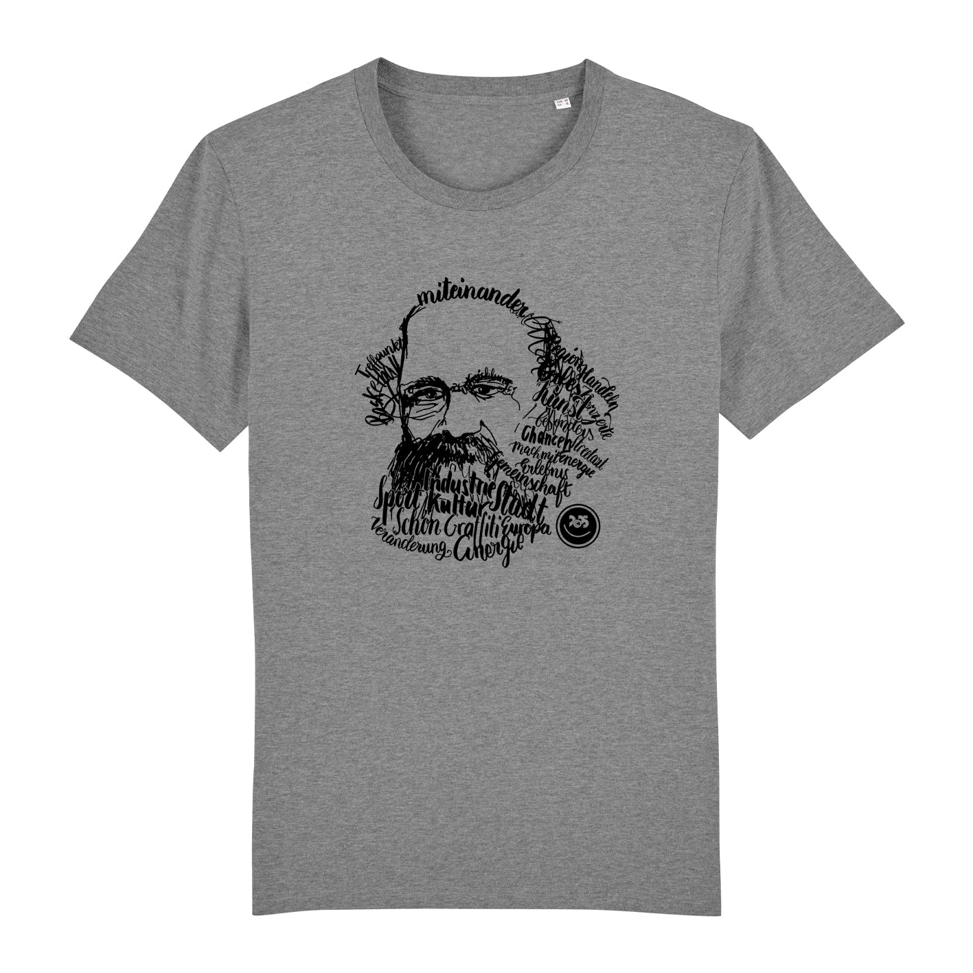 T-Shirt bedruckt, "Kaligrafie-Marx"