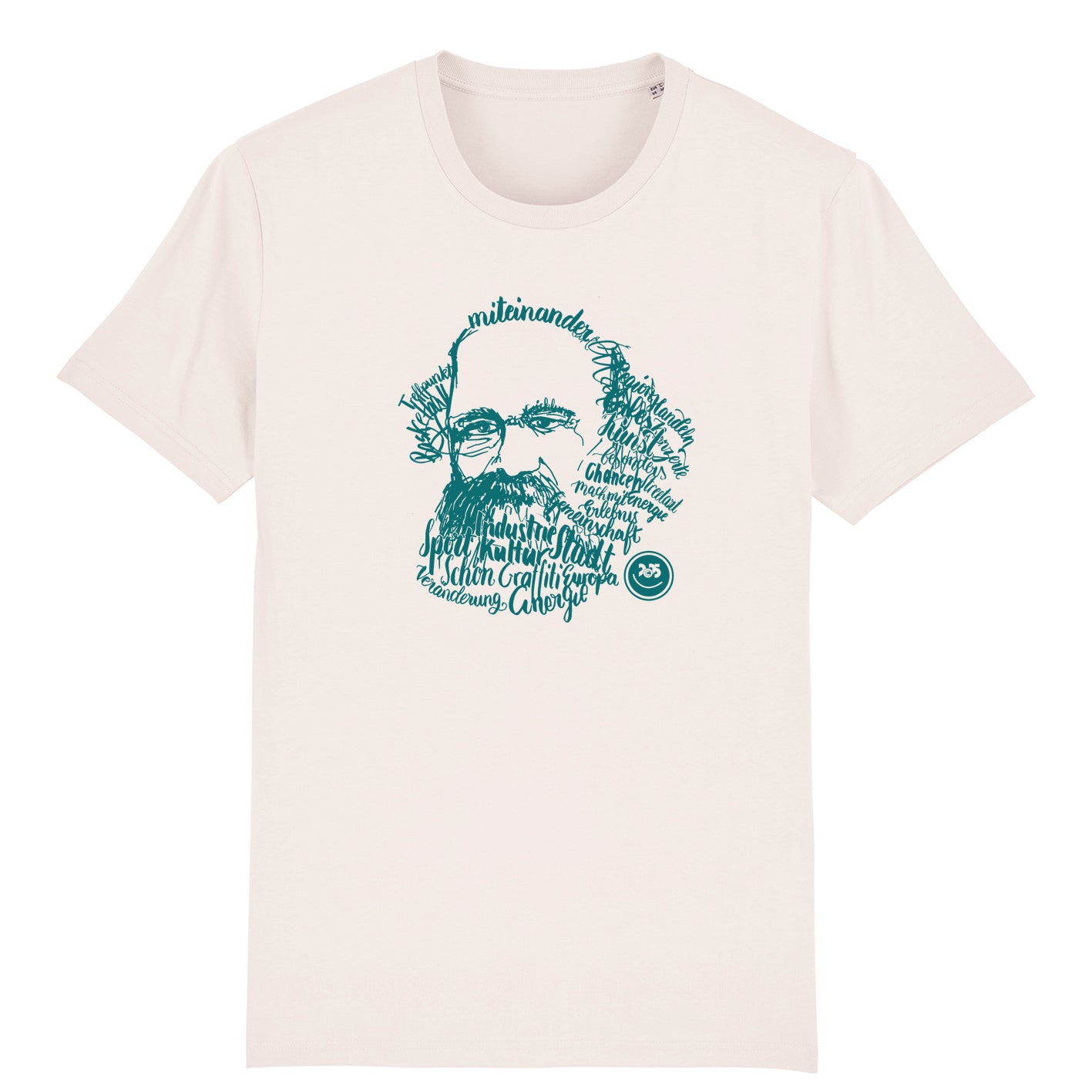T-Shirt bedruckt, "Kaligrafie-Marx"