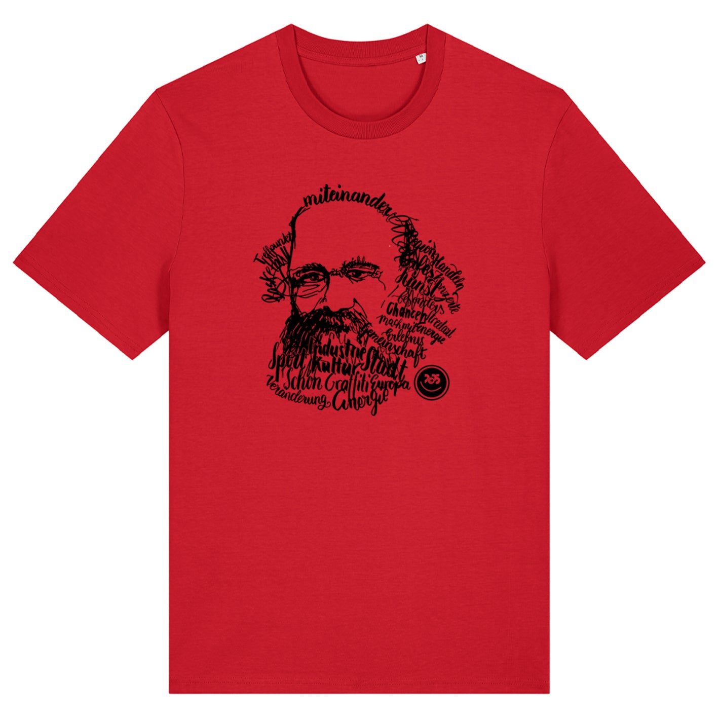 T-Shirt bedruckt, "Kaligrafie-Marx"