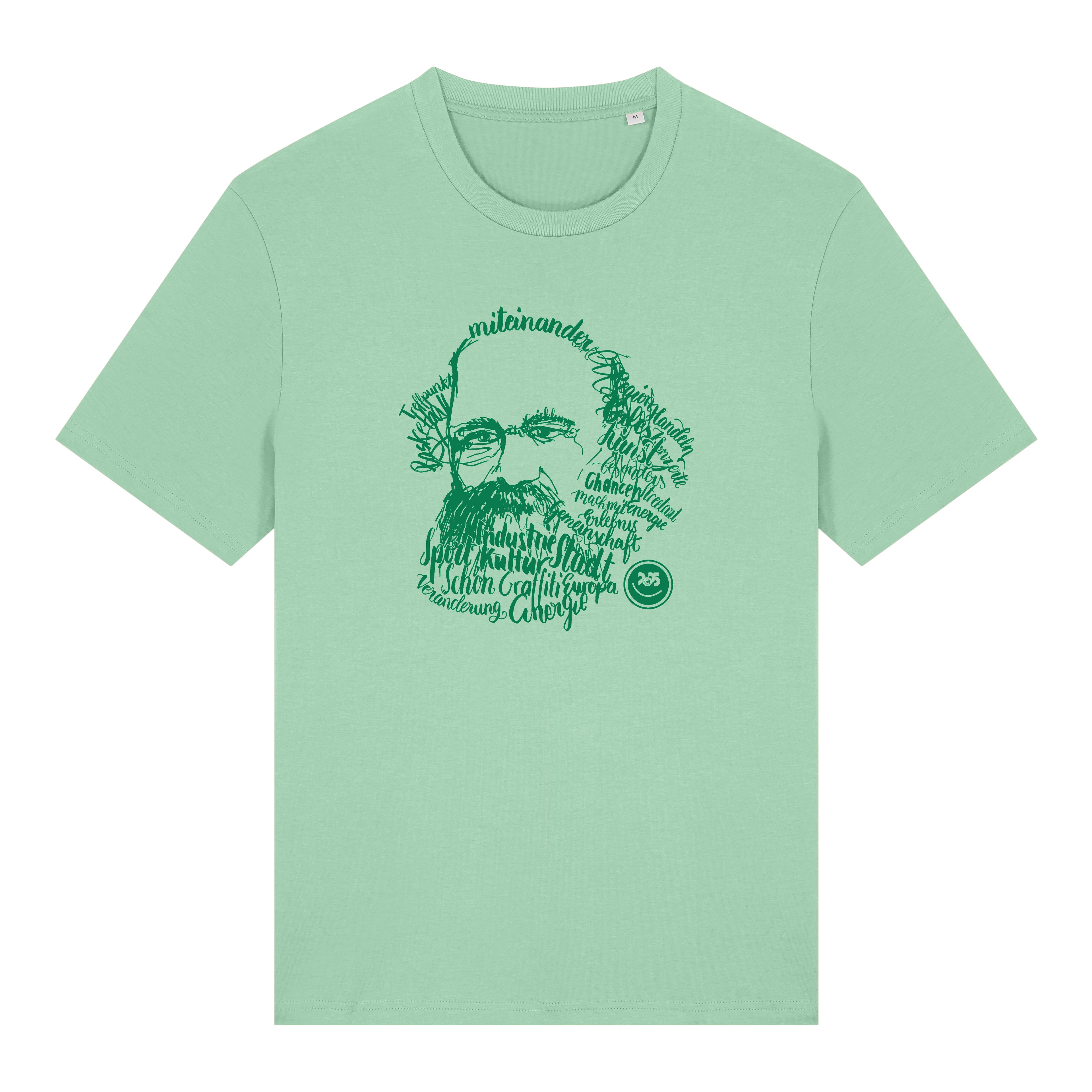 T-Shirt bedruckt, "Kaligrafie-Marx"