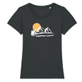 Damen T-Shirt „Bergluft“ – Bergmotiv Siebdruck