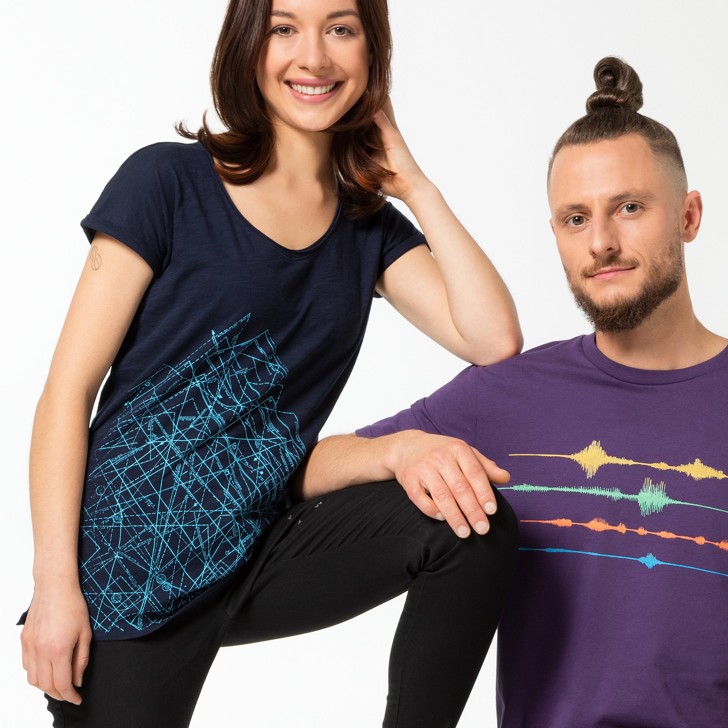 Damenshirt "Schnittmuster", navy, T-Shirt bedruckt, Frauen, grafisch, festlich leger