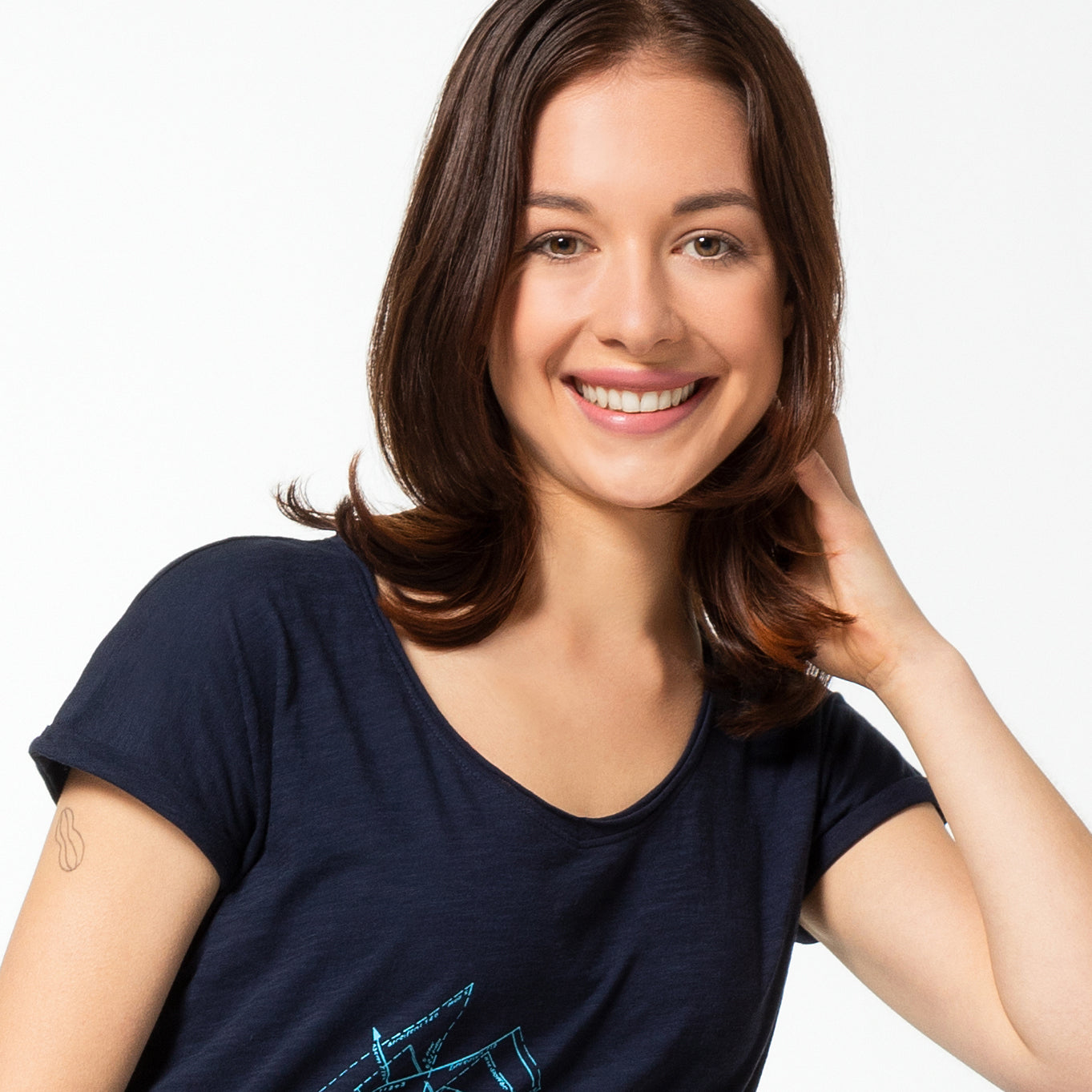 Damenshirt "Schnittmuster", navy, T-Shirt bedruckt, Frauen, grafisch, festlich leger