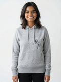Hoodie "Kosmonaut" grau meliert, Sweatshirt, Damen, bedruckt