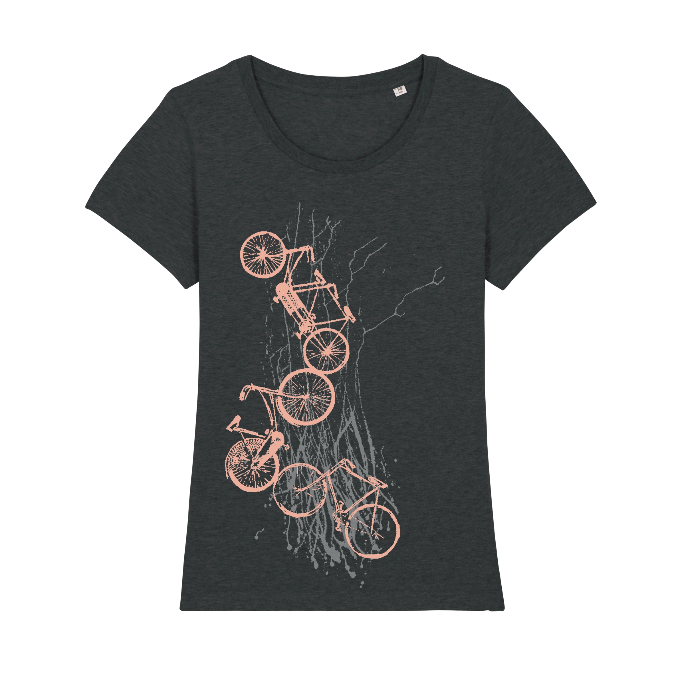 Damen-T-Shirt „Fahrräder“ – Feminines Bio T-Shirt mit Siebdruck