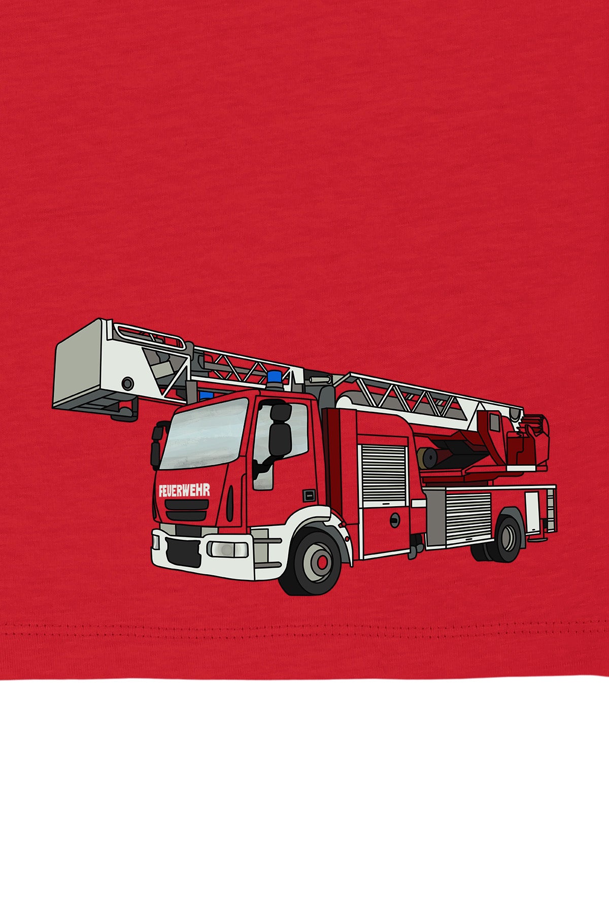 Kinder-T-Shirt „Feuerwehr Tatü Tata“ – Bio-Baumwolle, Rot