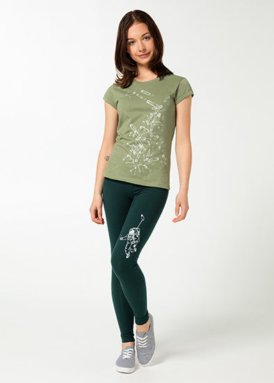 Shirt "Sicherheitsnadeln", khaki, Damenshirt, Siebdruck