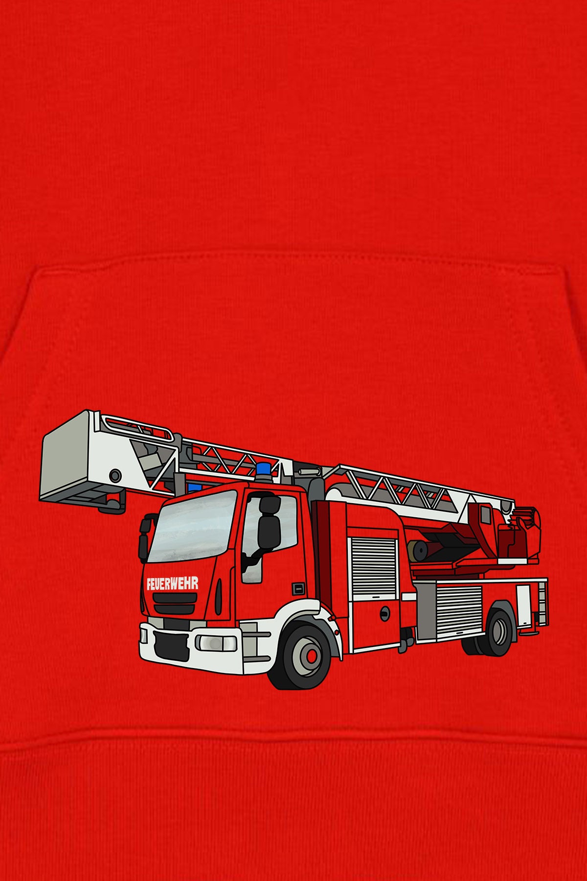 Kinder-Hoodie „Feuerwehr Tatü Tata“ – Bio-Baumwolle, Rot
