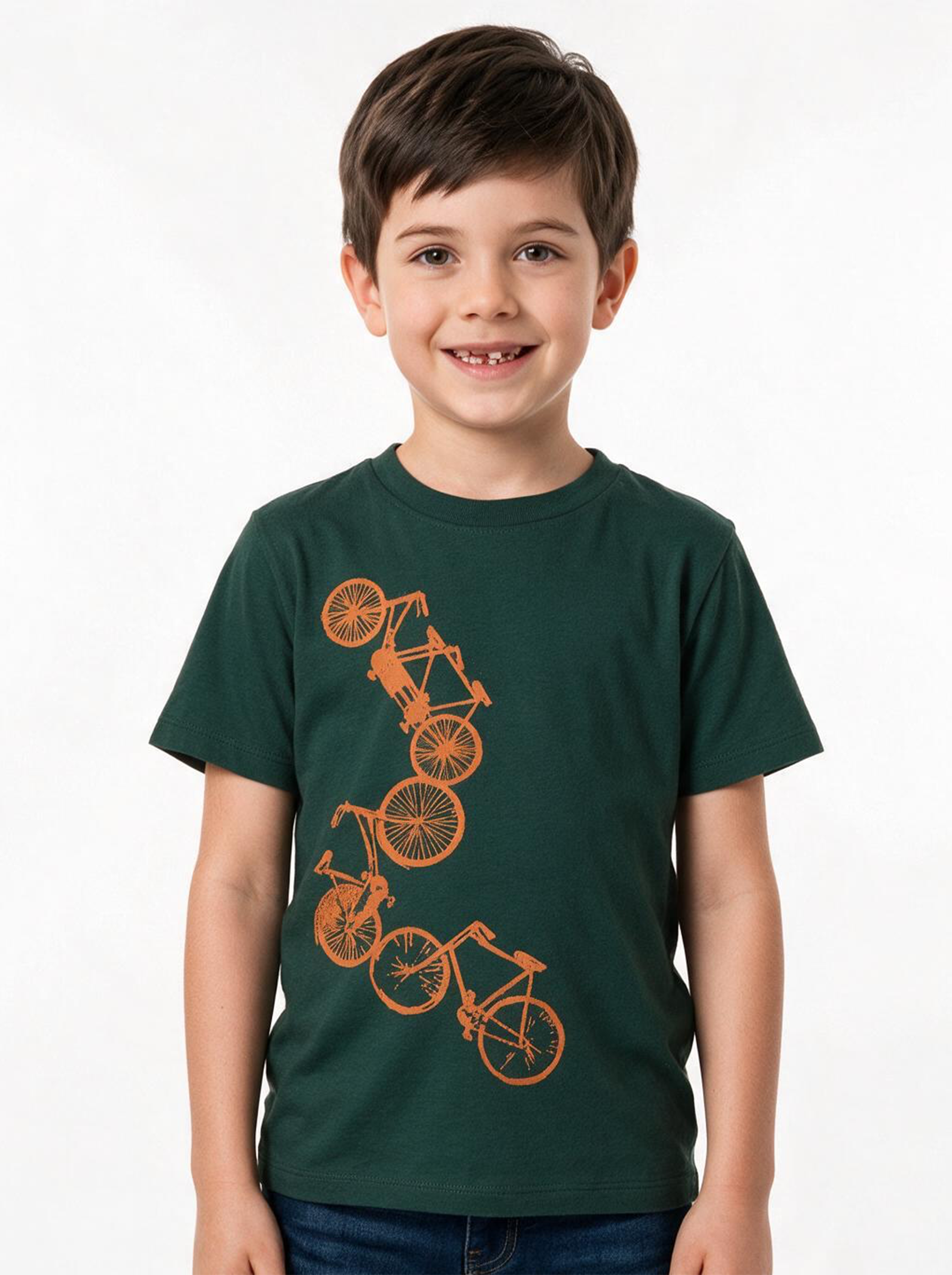 Kinder-T-Shirt, bedruckt "Fahrräder"