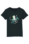 Kinder T-Shirt „Oktopus“ – Bedrucktes Shirt mit süßem Tiermotiv, Biobaumwolle