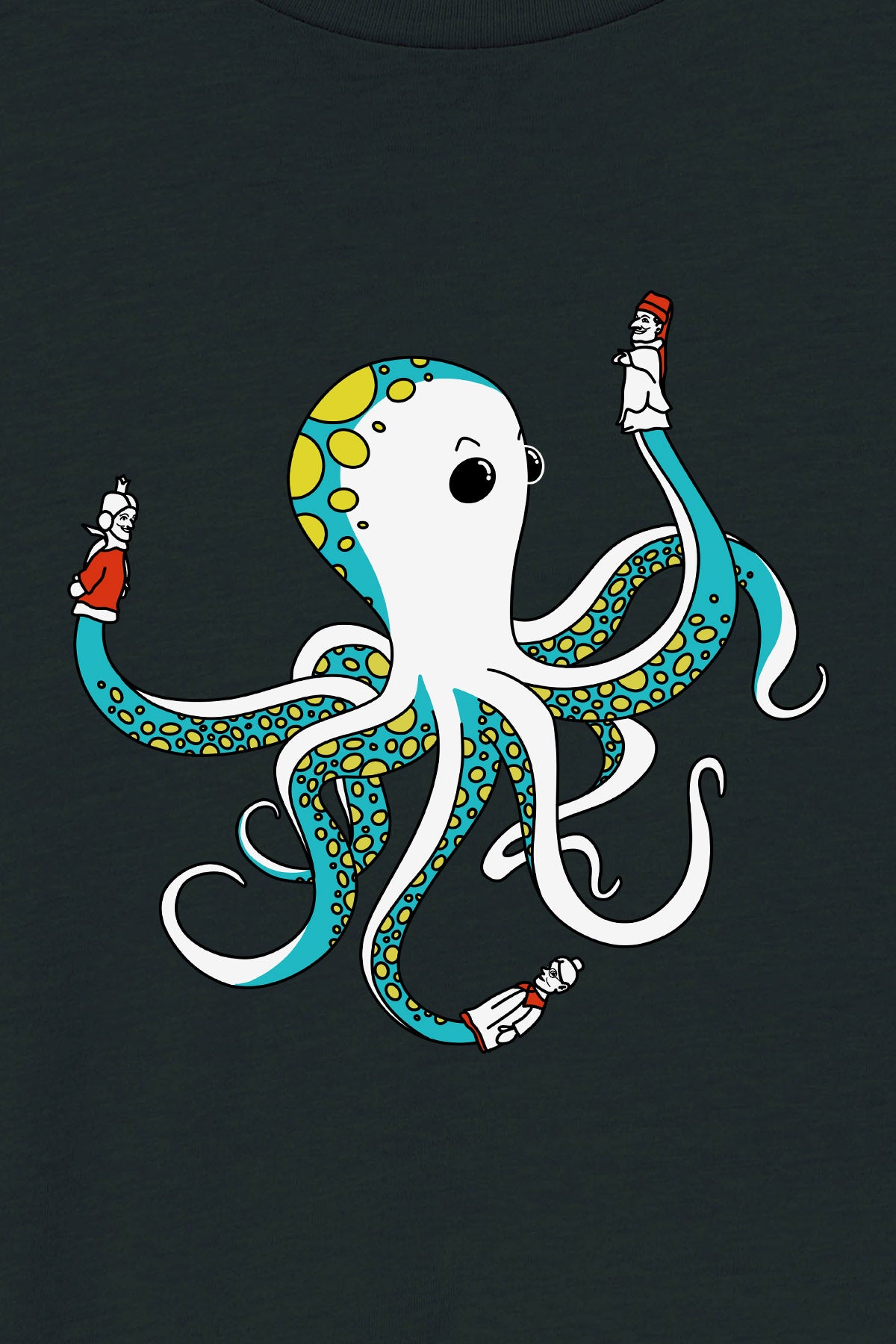 Kinder T-Shirt „Oktopus“ – Bedrucktes Shirt mit süßem Tiermotiv, Biobaumwolle