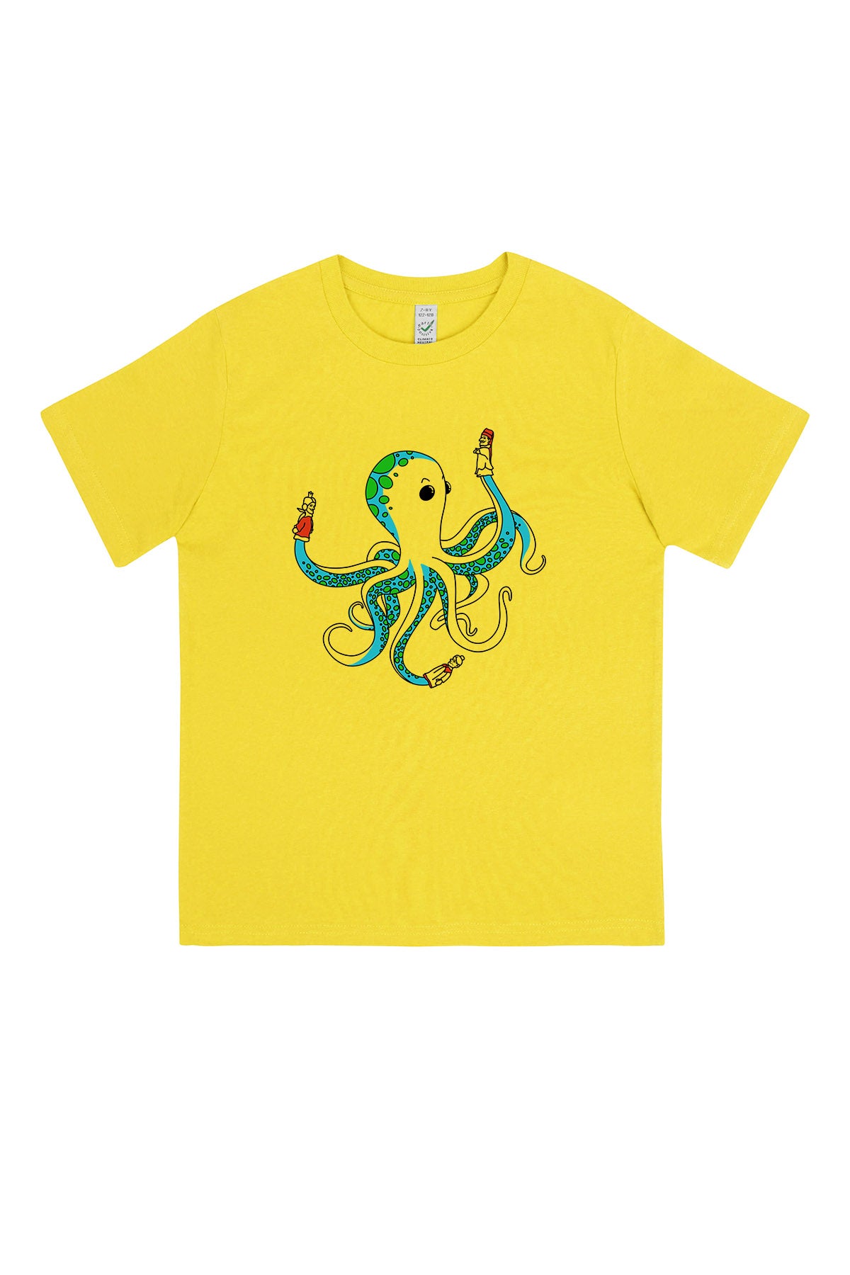 Kinder T-Shirt „Oktopus“ – Bedrucktes Shirt mit süßem Tiermotiv, Biobaumwolle