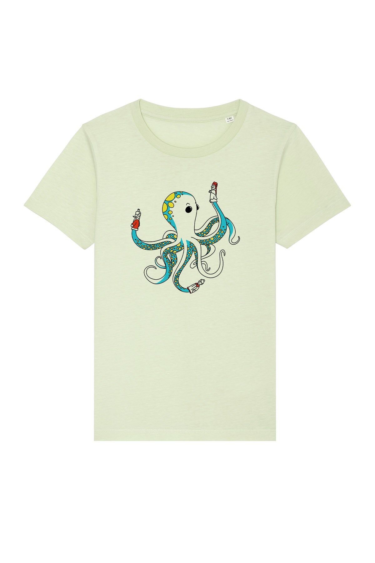 Kinder T-Shirt „Oktopus“ – Bedrucktes Shirt mit süßem Tiermotiv, Biobaumwolle