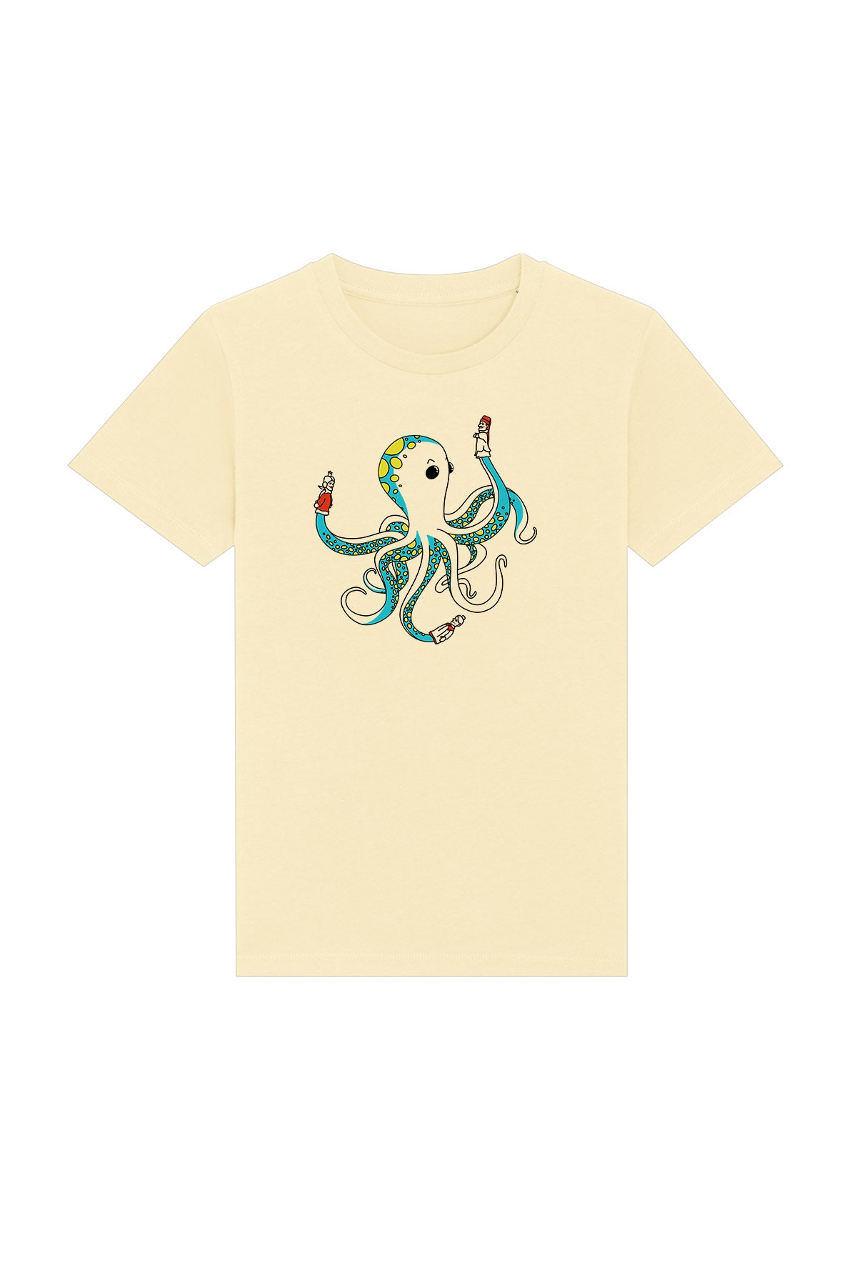 Kinder T-Shirt „Oktopus“ – Bedrucktes Shirt mit süßem Tiermotiv, Biobaumwolle