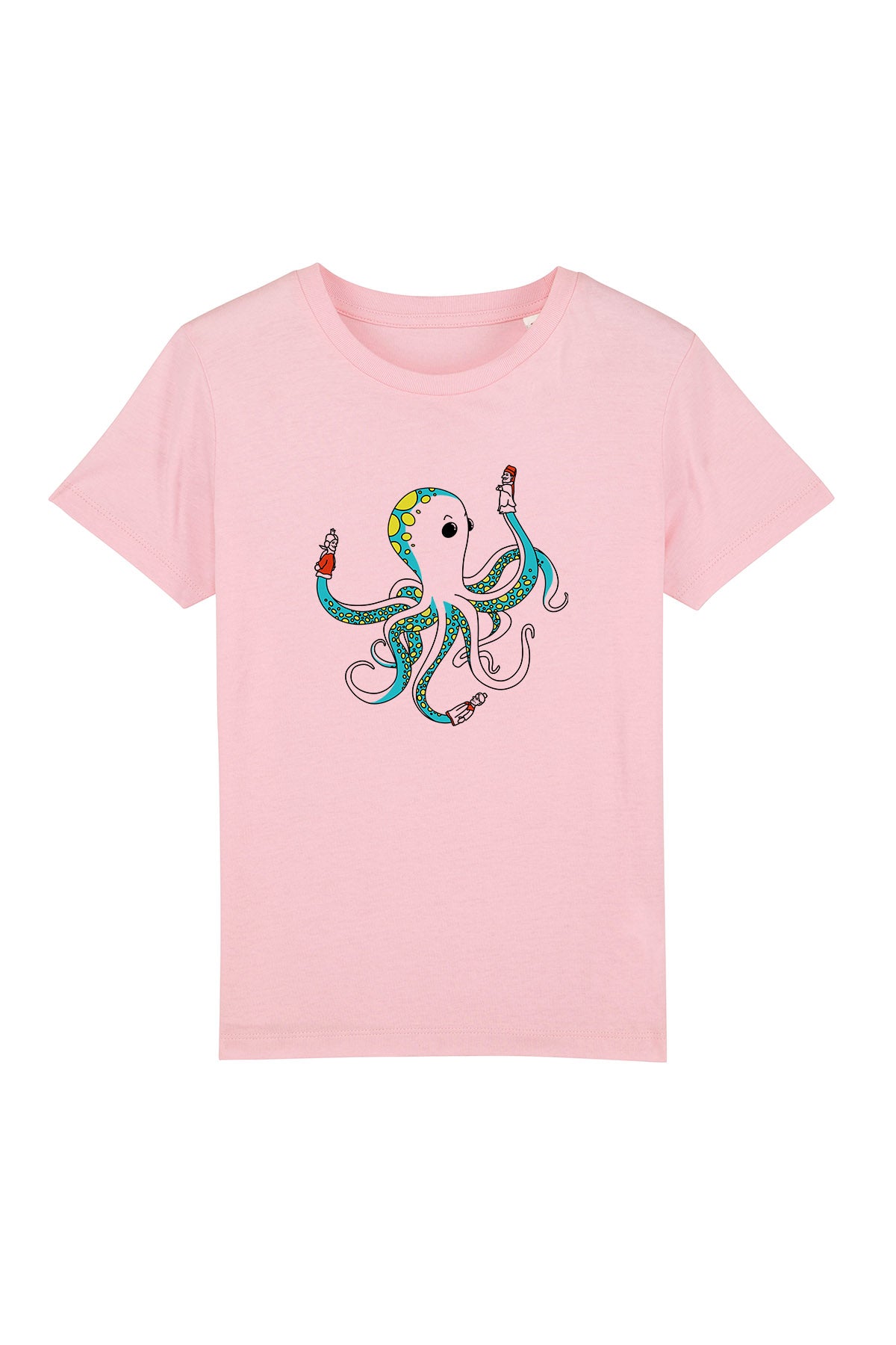 Kinder T-Shirt „Oktopus“ – Bedrucktes Shirt mit süßem Tiermotiv, Biobaumwolle