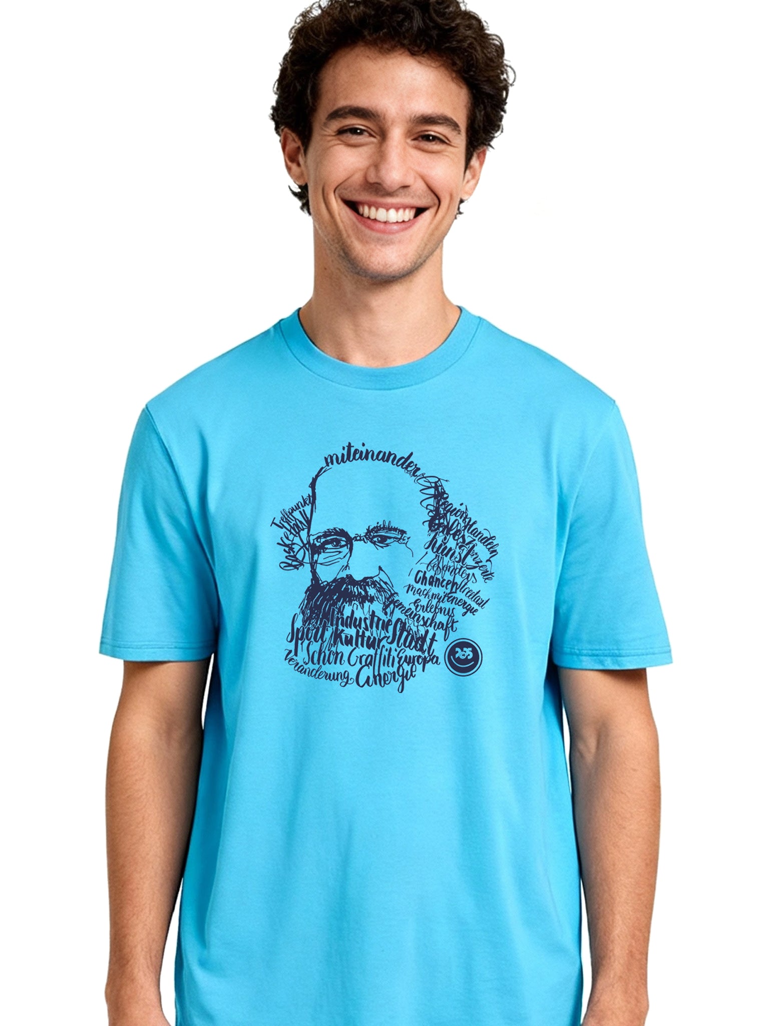 T-Shirt bedruckt, "Kaligrafie-Marx"