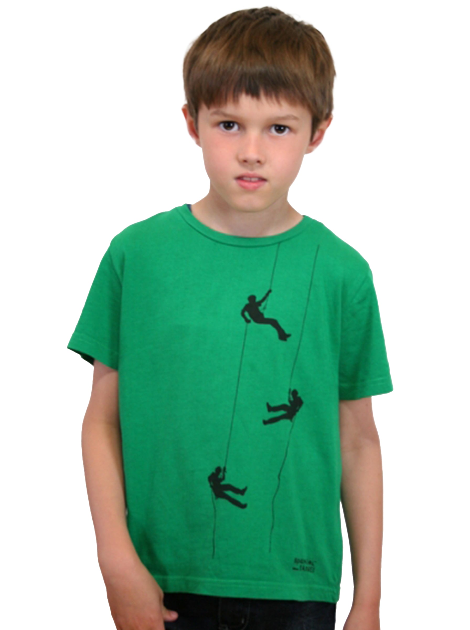 Kinder T-Shirt „Kletterer“ – Unisex Shirt mit Siebdruck, Biobaumwolle