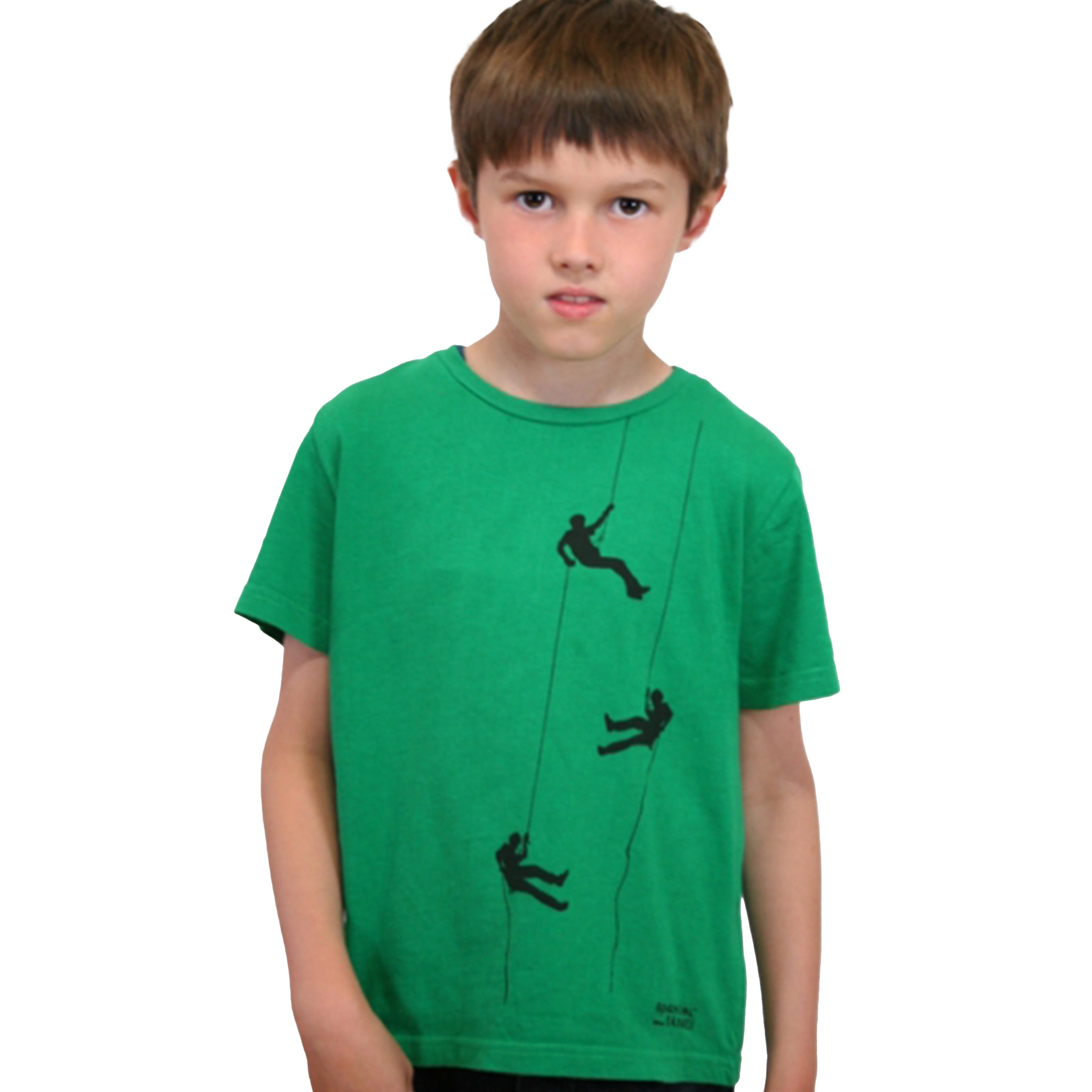 Kinder T-Shirt „Kletterer“ – Unisex Shirt mit Siebdruck, Biobaumwolle