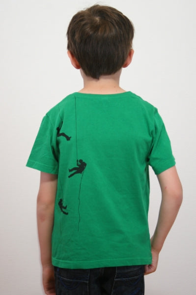 Kinder T-Shirt „Kletterer“ – Unisex Shirt mit Siebdruck, Biobaumwolle