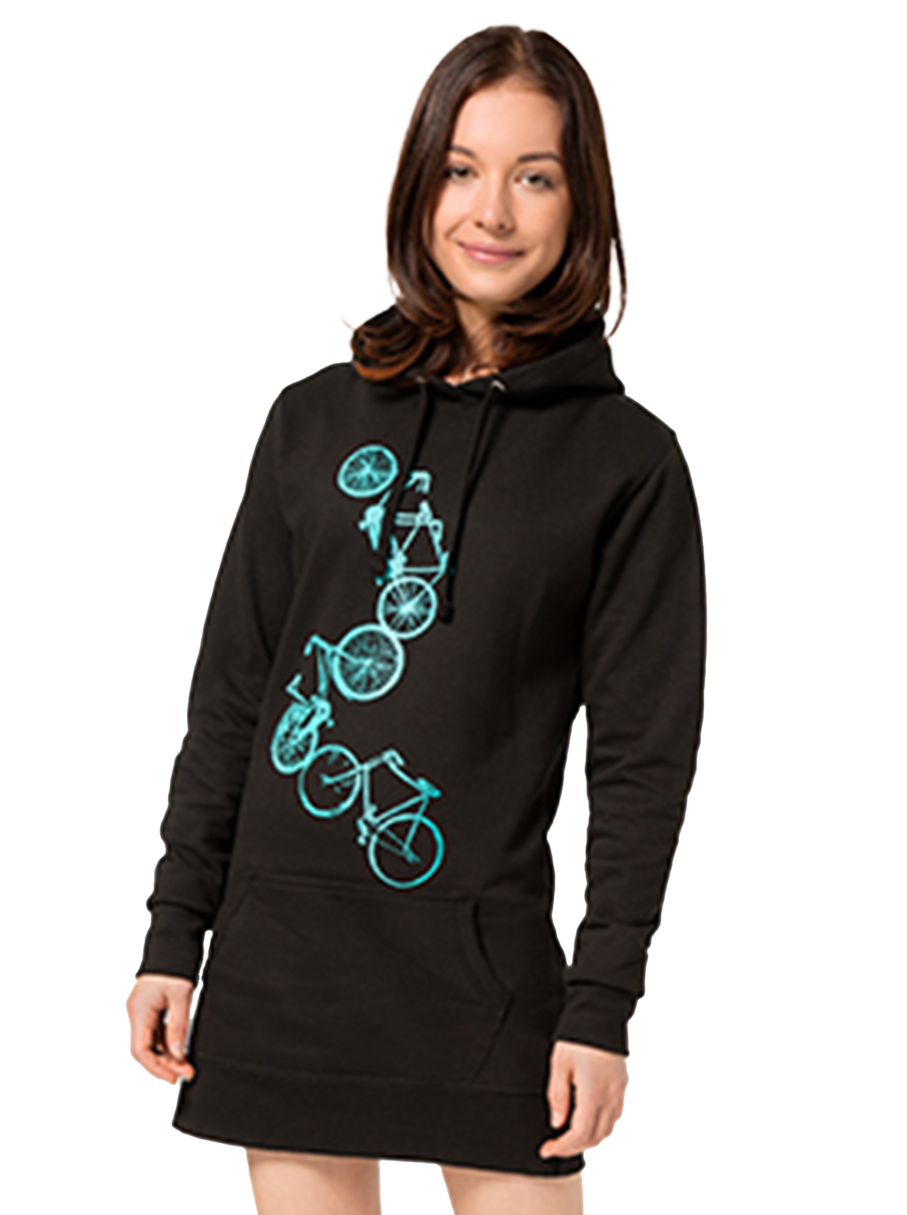 Hoodiekleid "Fahrräder", Sweatshirtkleid, Minikleid