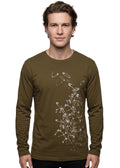 Langarmshirt "Sicherheitsnadeln" oliv, Siebdruck