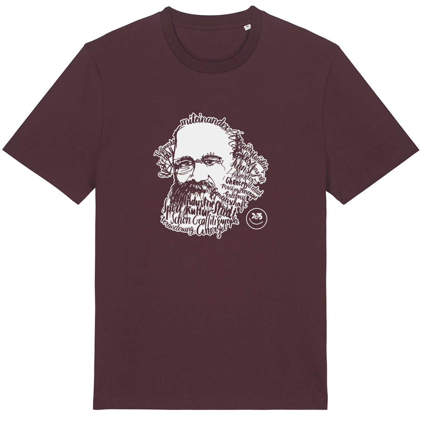 T-Shirt bedruckt, "Kaligrafie-Marx"