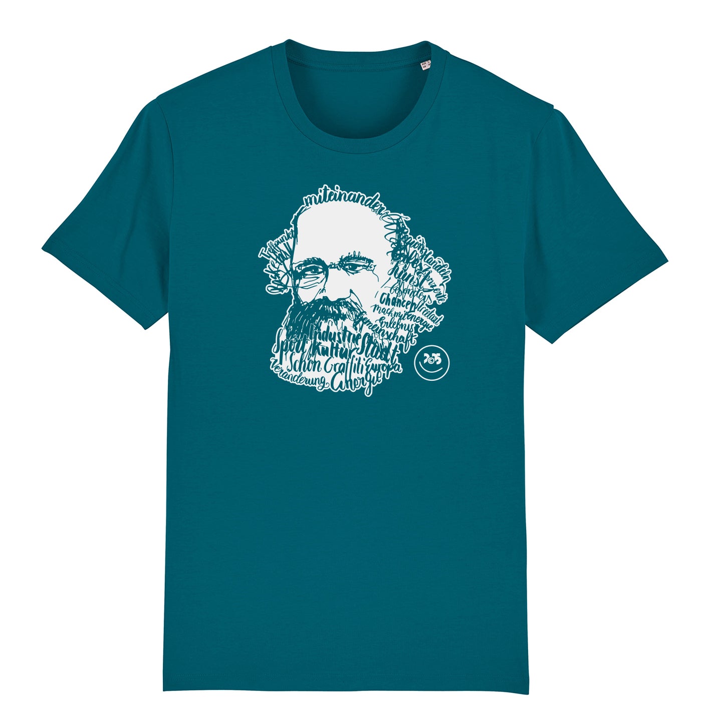 T-Shirt bedruckt, "Kaligrafie-Marx"