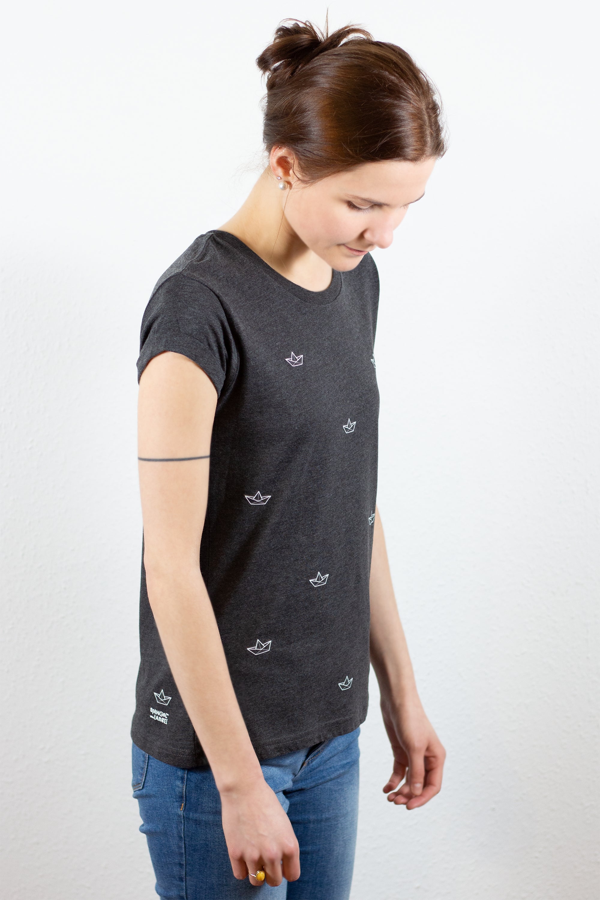 Damen T-Shirt „Boote“, tailliert, Siebdruck