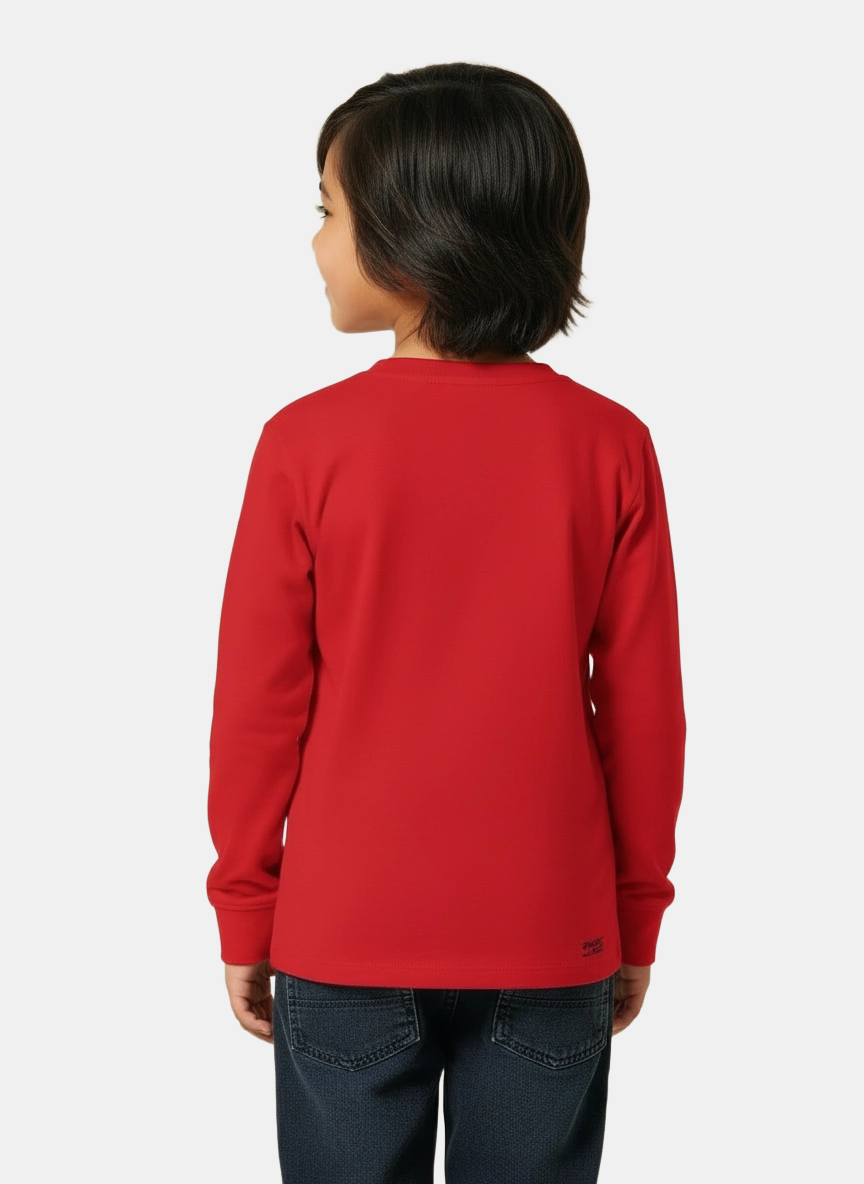 Kinder Langarmshirt „Feuerwehr Tatü Tata“ – Bio-Baumwolle, Rot