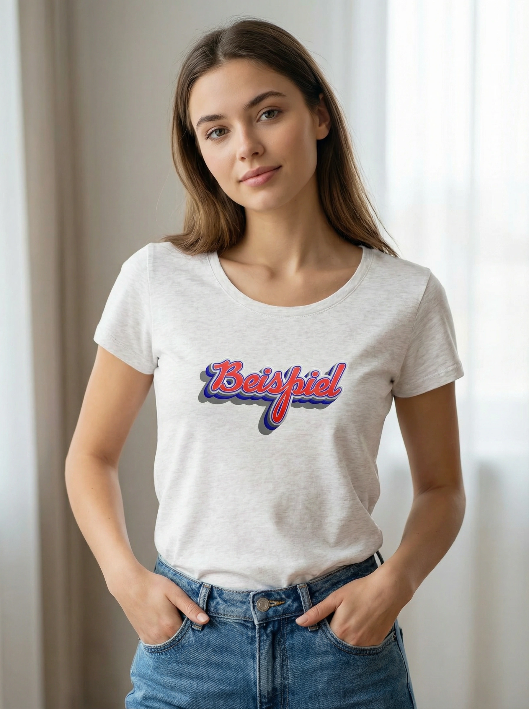 Damenshirt mit Wunschtext, Effektschrift "Different"