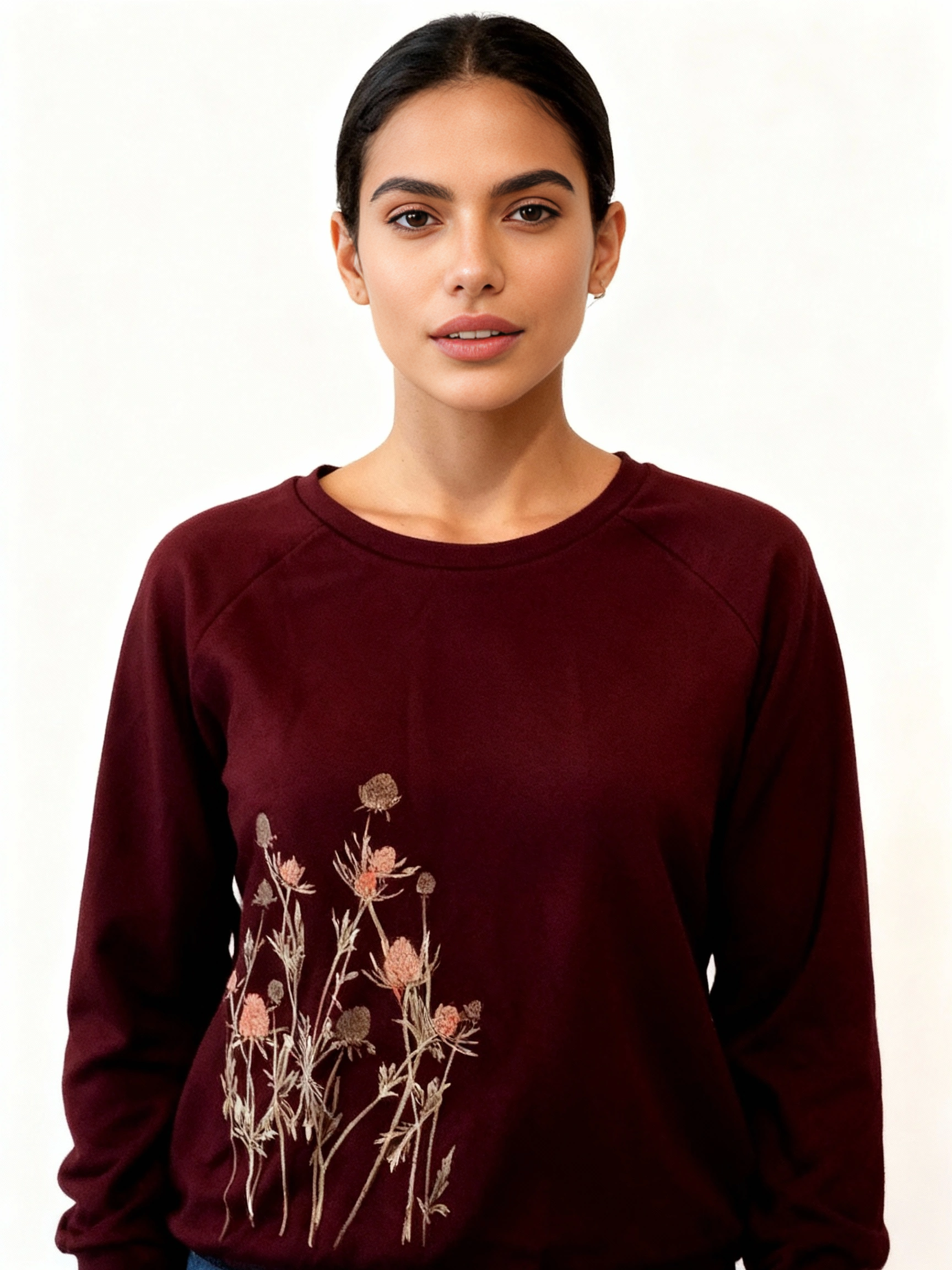 Pullover, "Distel" burgund, Sweatshirt