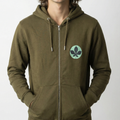 Sweatjacke Blatt, oliv, Hoodie,