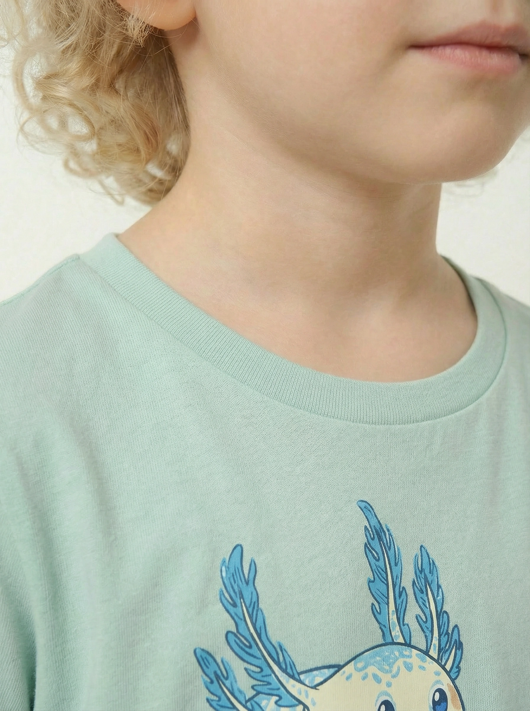 Kinder-T-Shirt "Axolotl", bedrucktes T-Shirt, Biobaumwolle, Tiere