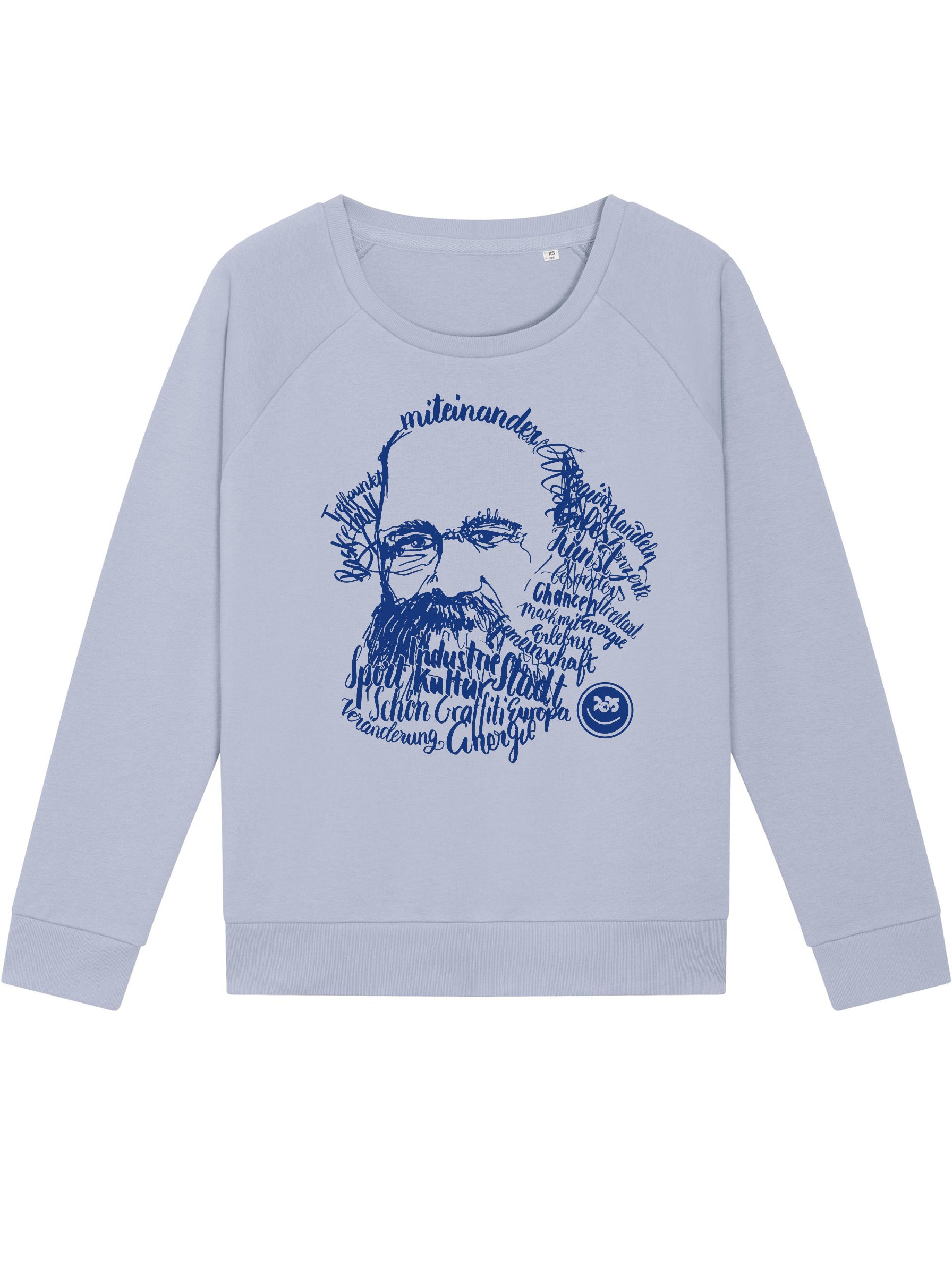 Pullover, "Kaligrafie-Marx" Sweatshirt, Damen, bedruckt, Bio-Baumwolle