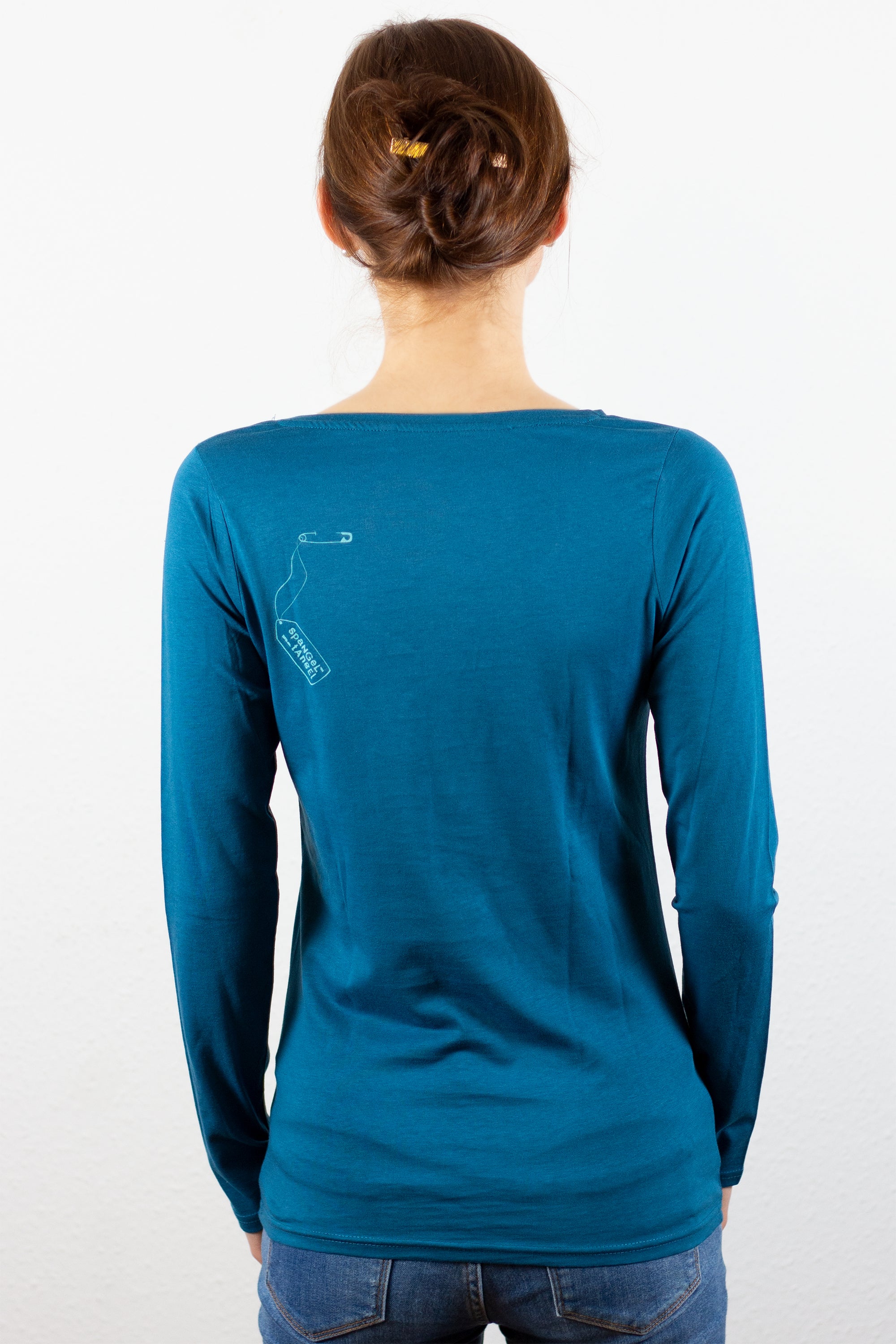 Langarmshirt "Sicherheitsnadeln", Damenshirt, Siebdruck