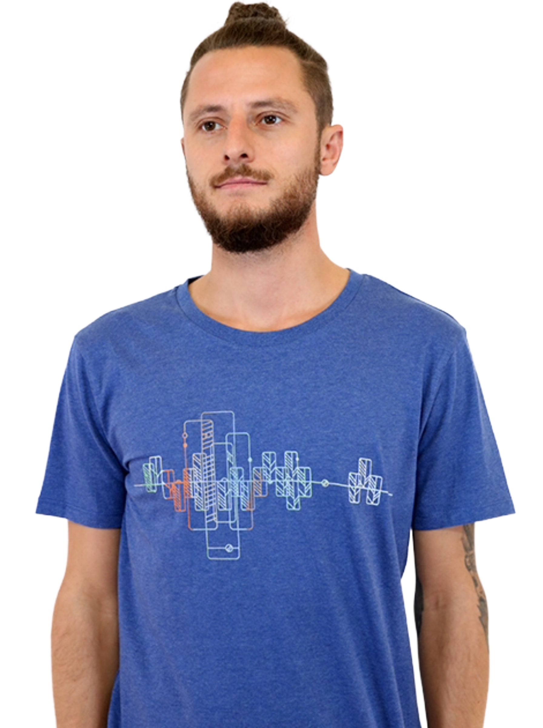 T-Shirt bedruckt, "GeoSkyline"