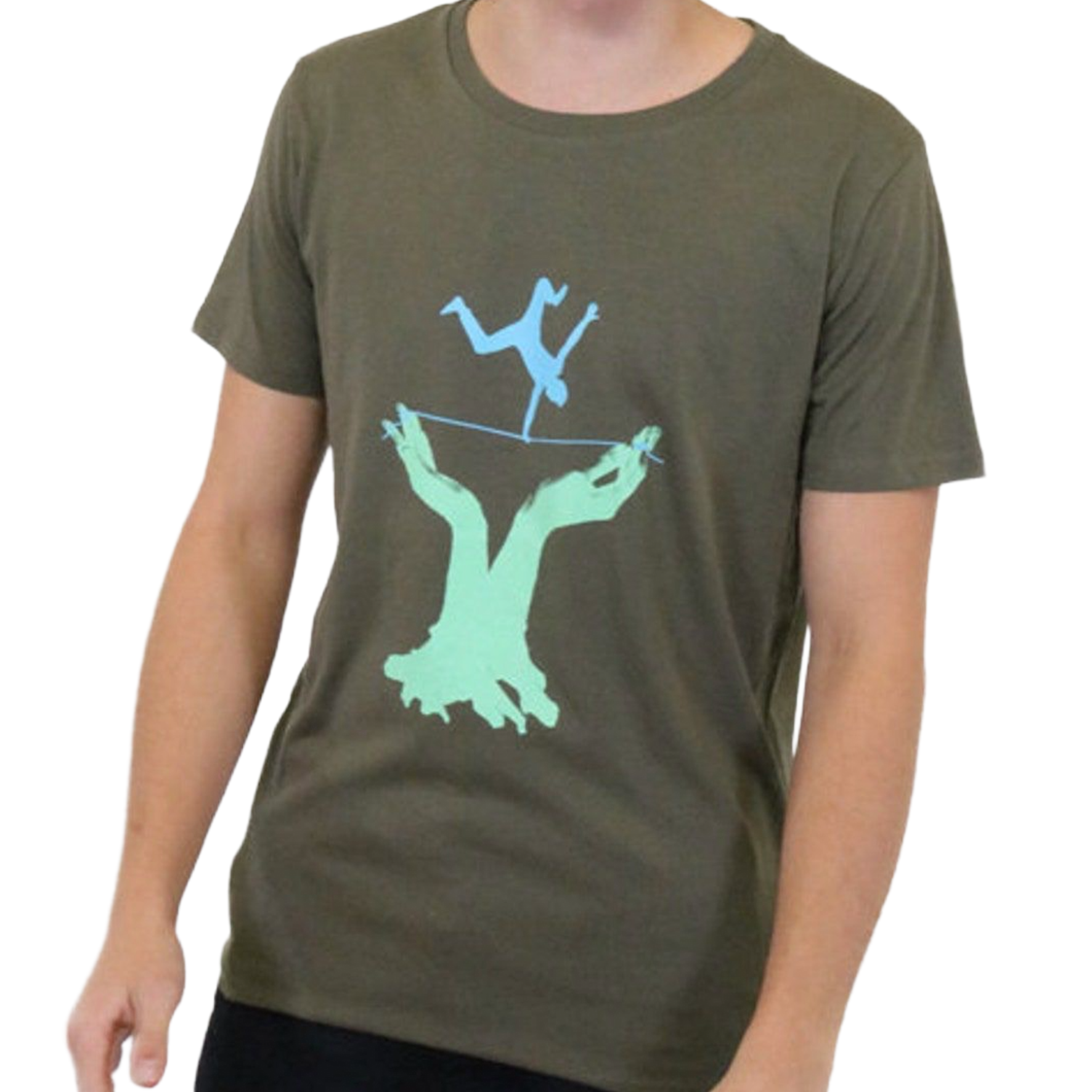 T-Shirt, bedruckt "Slackline"