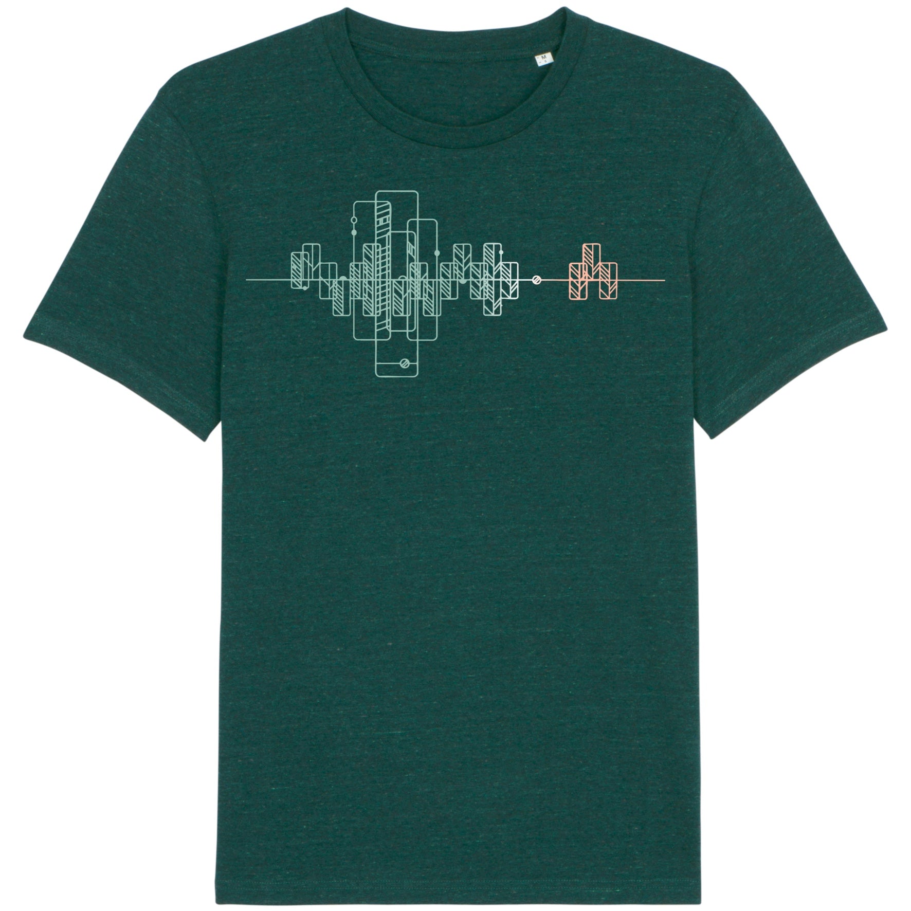 T-Shirt bedruckt, "GeoSkyline"
