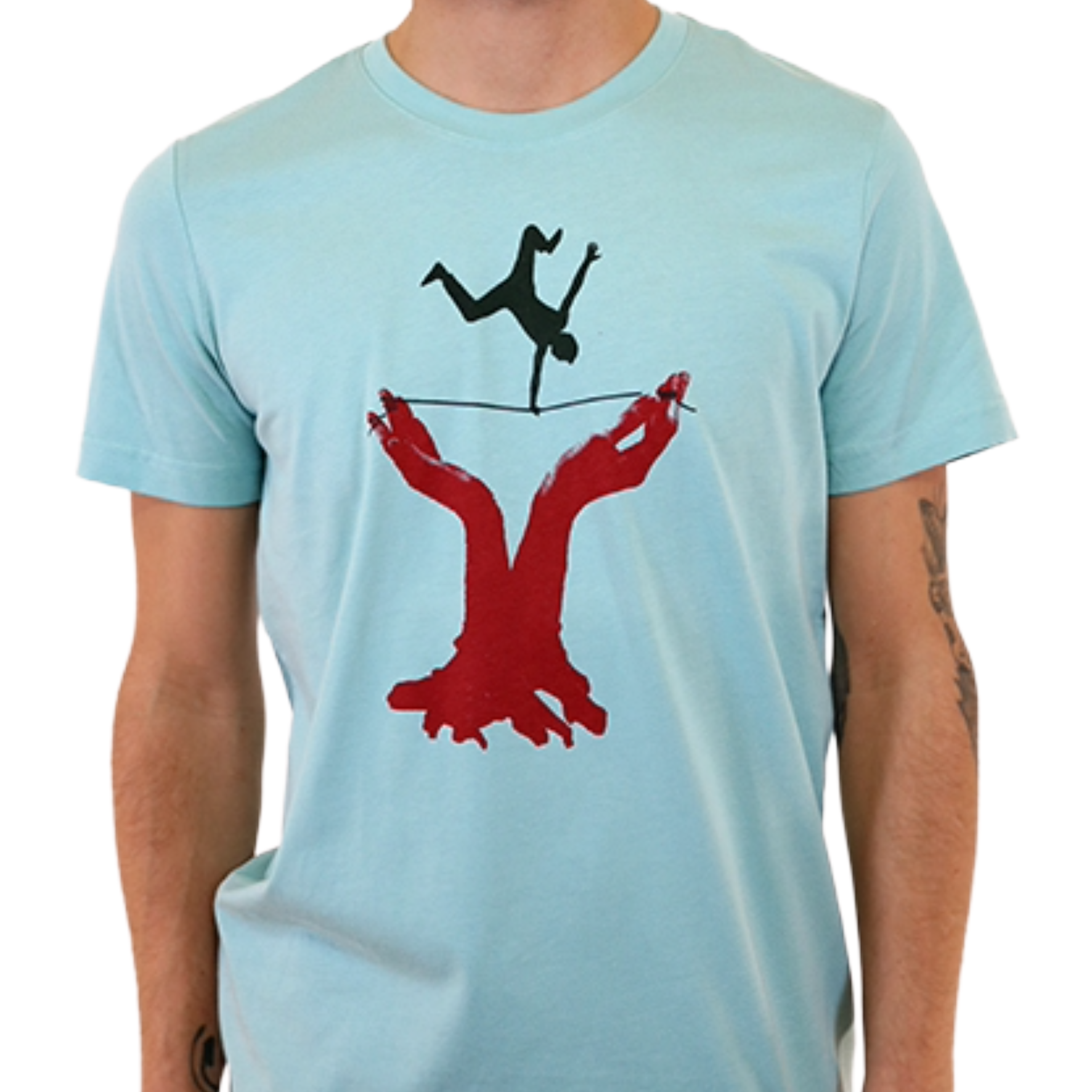 T-Shirt, bedruckt "Slackline"