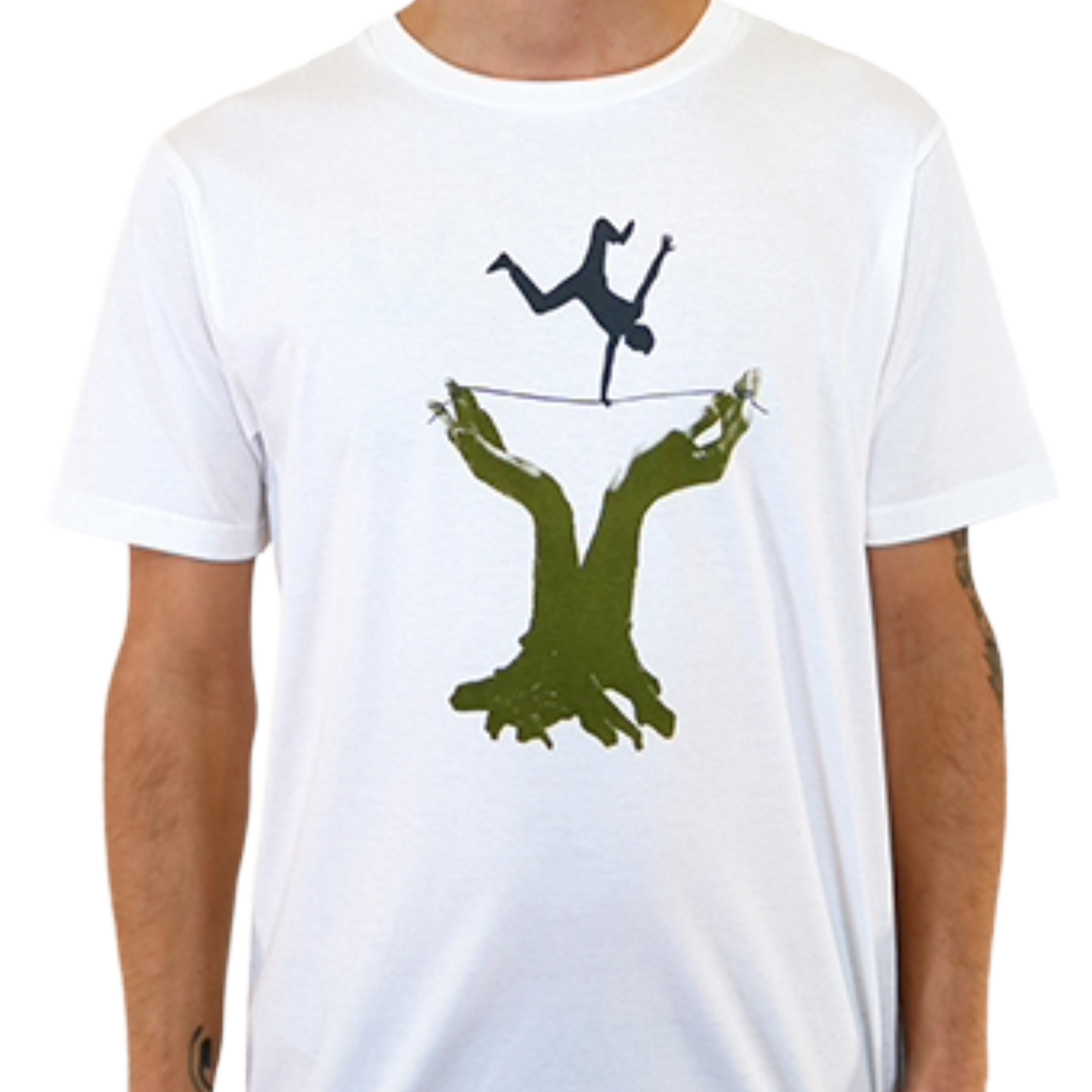 T-Shirt, bedruckt "Slackline"