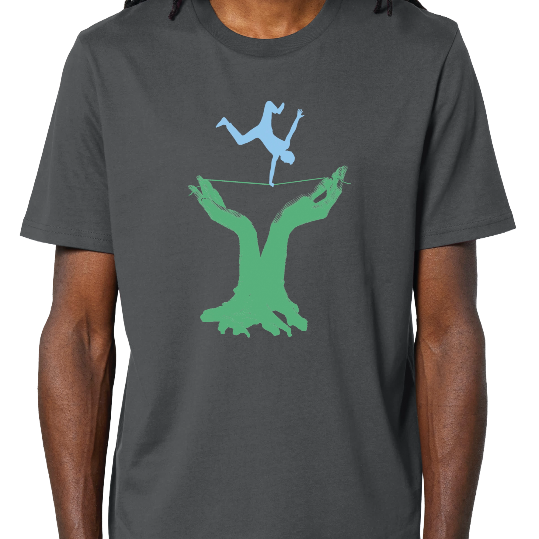 T-Shirt, bedruckt "Slackline"