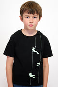 Kinder T-Shirt „Kletterer“ – Unisex Shirt mit Siebdruck, Biobaumwolle