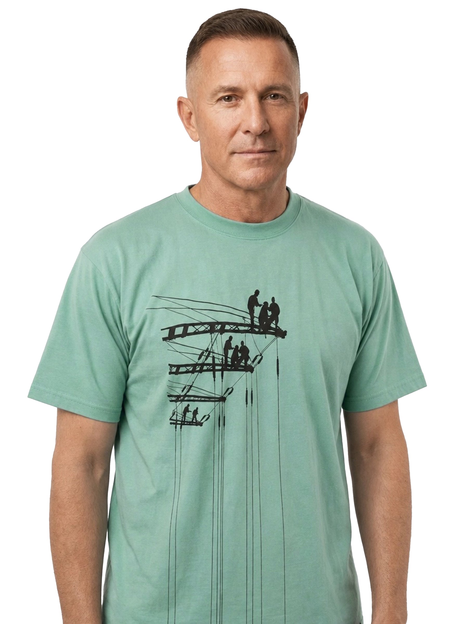 T-Shirt mit Strommast und Starkstromelekrtrikern