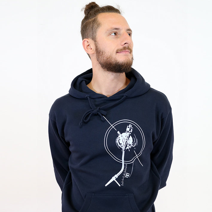 Hoodie "Turntable" navy, Sweatshirt, Kapuzenpullover