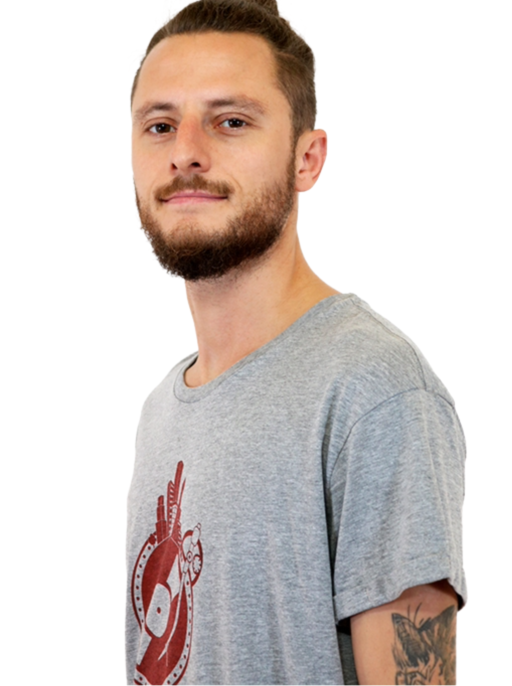 T-Shirt bedruckt, "Vinyl-Weltscheibe"