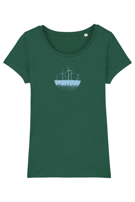 T-Shirt, Damen, bedruckt, "Windkraft"