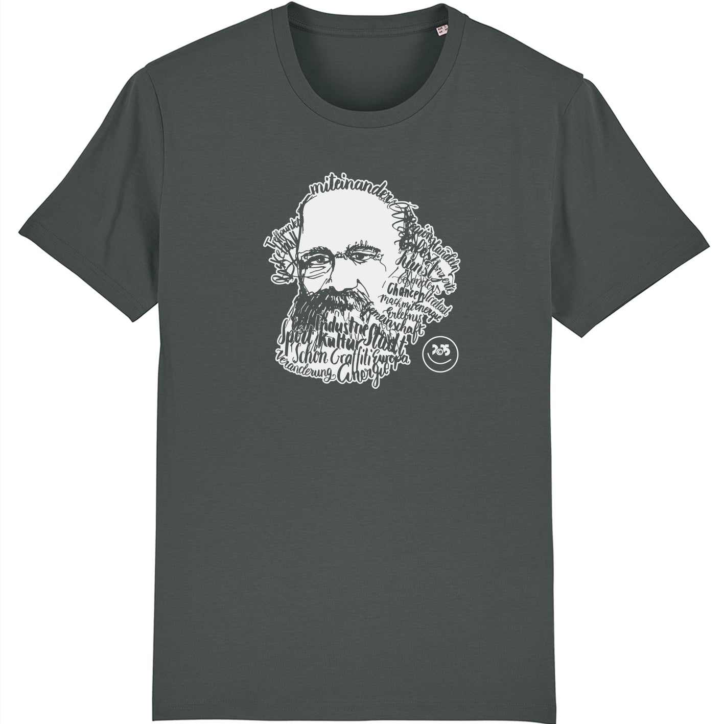 T-Shirt bedruckt, "Kaligrafie-Marx"